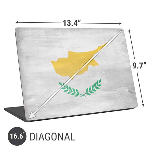 Cyprus Flag Distressed Universal Laptop 16.6in (13.4 x 9.7in) Skin